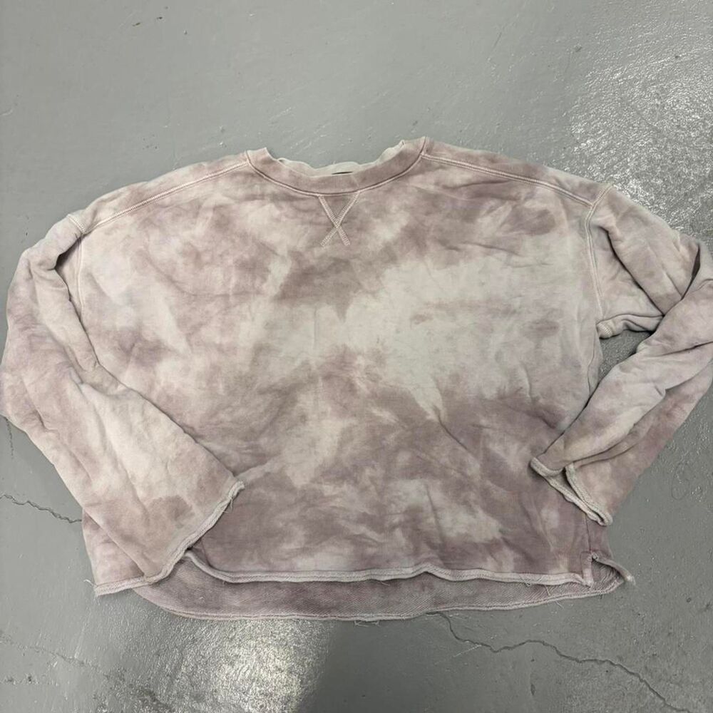 Purple tie dye ATM cropped French terry sweatshirt size L